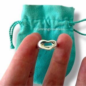 Tiffany & Co. Elsa Peretti Sterling Silver Open Heart Ring, Size 5.5